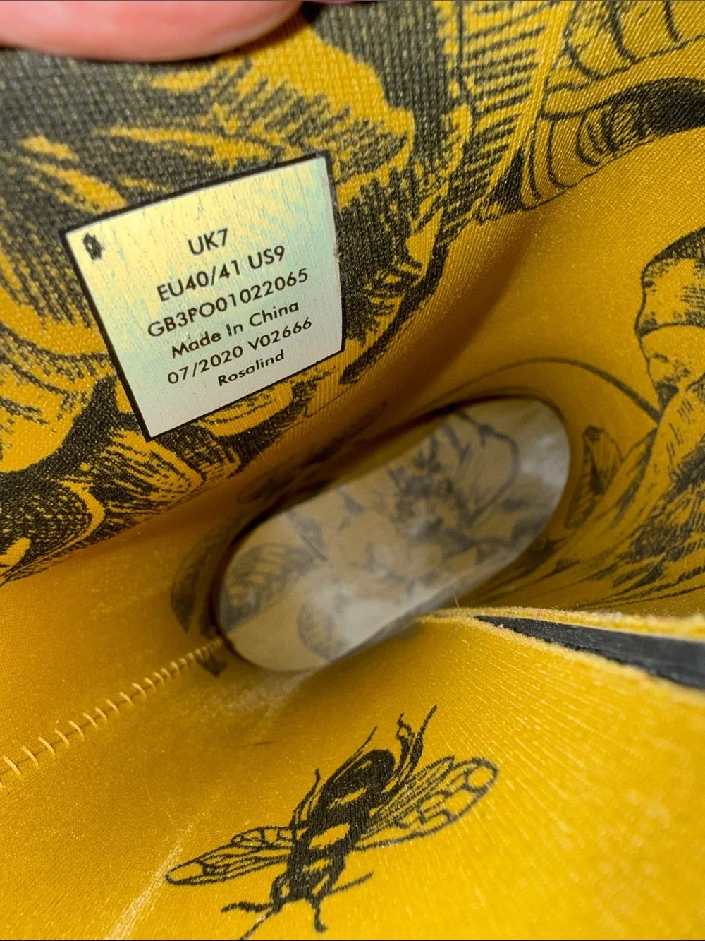 Joules Black Rubber Mid-Calf Rain Boots with Yellow Lining